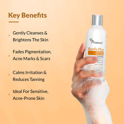 Fixderma Skarfix Plus Brightening Body Wash with 4% Actives with Kojic Acid and Niacinamide (200 ml)