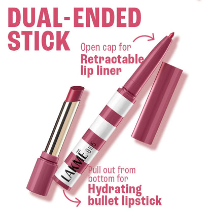 Lakme 9to5 HYA Beach Edit Lipstick + Liner Duo (2.24g)