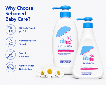 Sebamed Baby Shampoo (500 ml) + Baby Gentle Wash (400 ml) combo