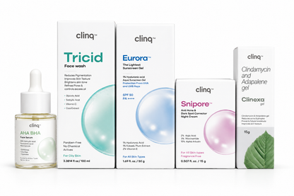 The Clinq Acne Control & Brightening Skincare Kit | Salicylic Acid Face Wash, AHA BHA Serum, SPF 50 Sunscreen & Pigmentation Care