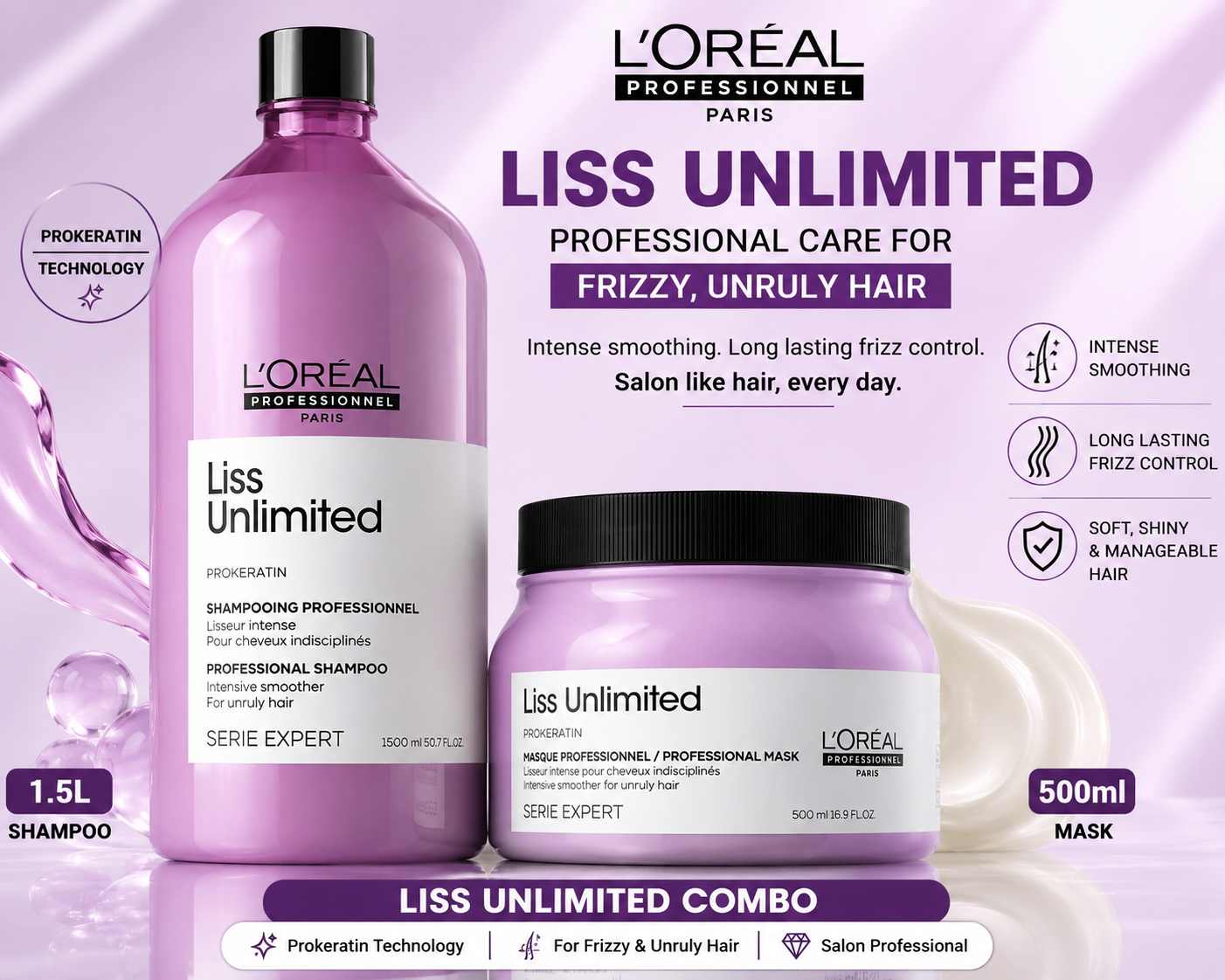 L'Oréal Professionnel Liss Unlimited Shampoo & Mask Combo