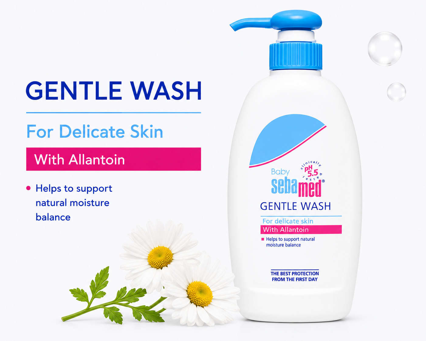 Sebamed Baby Shampoo (500 ml) + Baby Gentle Wash (400 ml) combo