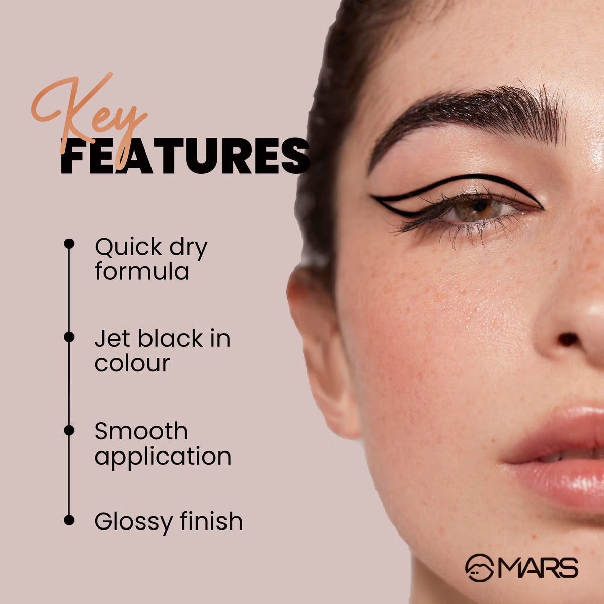 MARS Glossy Liquid Eyeliner - Black (7ml)