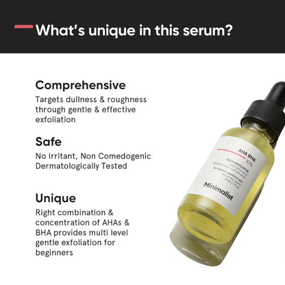 Minimalist 10% AHA BHA Exfoliator With Hyaluronic Acid For Even Tone & Texture (30ml)