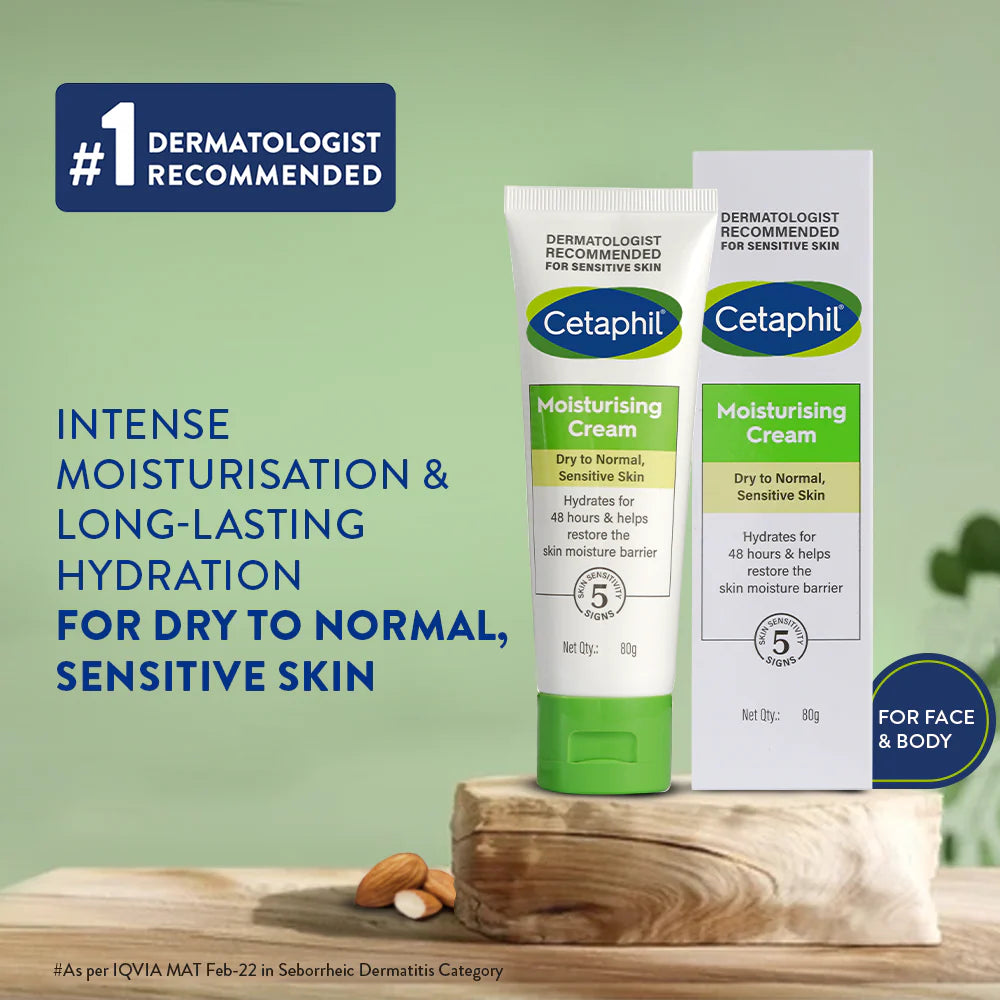 Cetaphil Moisturising Cream for dry to very dry Sensitive skin, Dermatologist Recommended