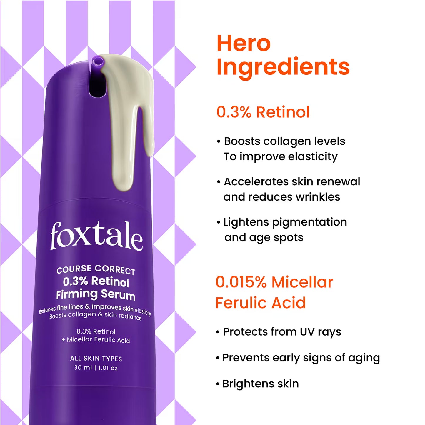 Foxtale Course Correct 0.3% Retinol Firming Serum (30 ml)