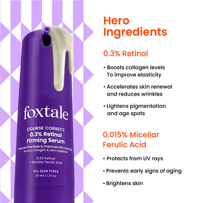 Foxtale Course Correct 0.3% Retinol Firming Serum (30 ml)