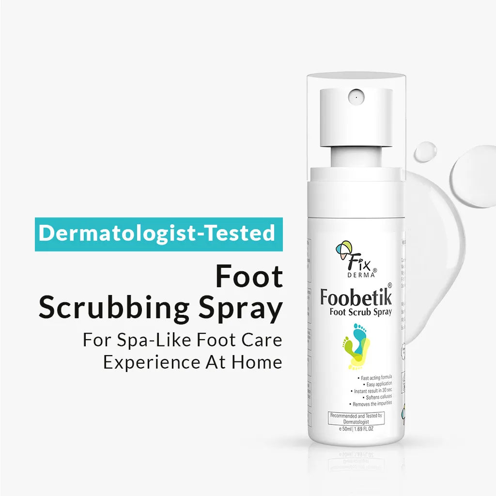 Fix Derma Foobetik Foot Scrub Spray | For at-home foot scrub for cracked heels (50ml)