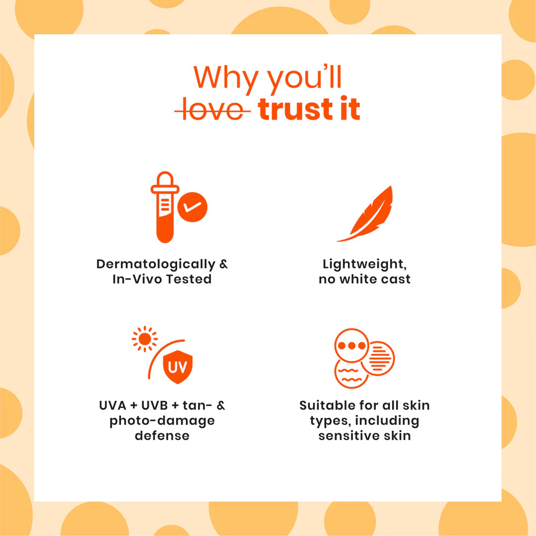 Foxtale Glow Sunscreen SPF 50 PA++++ with Vitamin C & Niacinamide for a Dewy Glow (50ml)