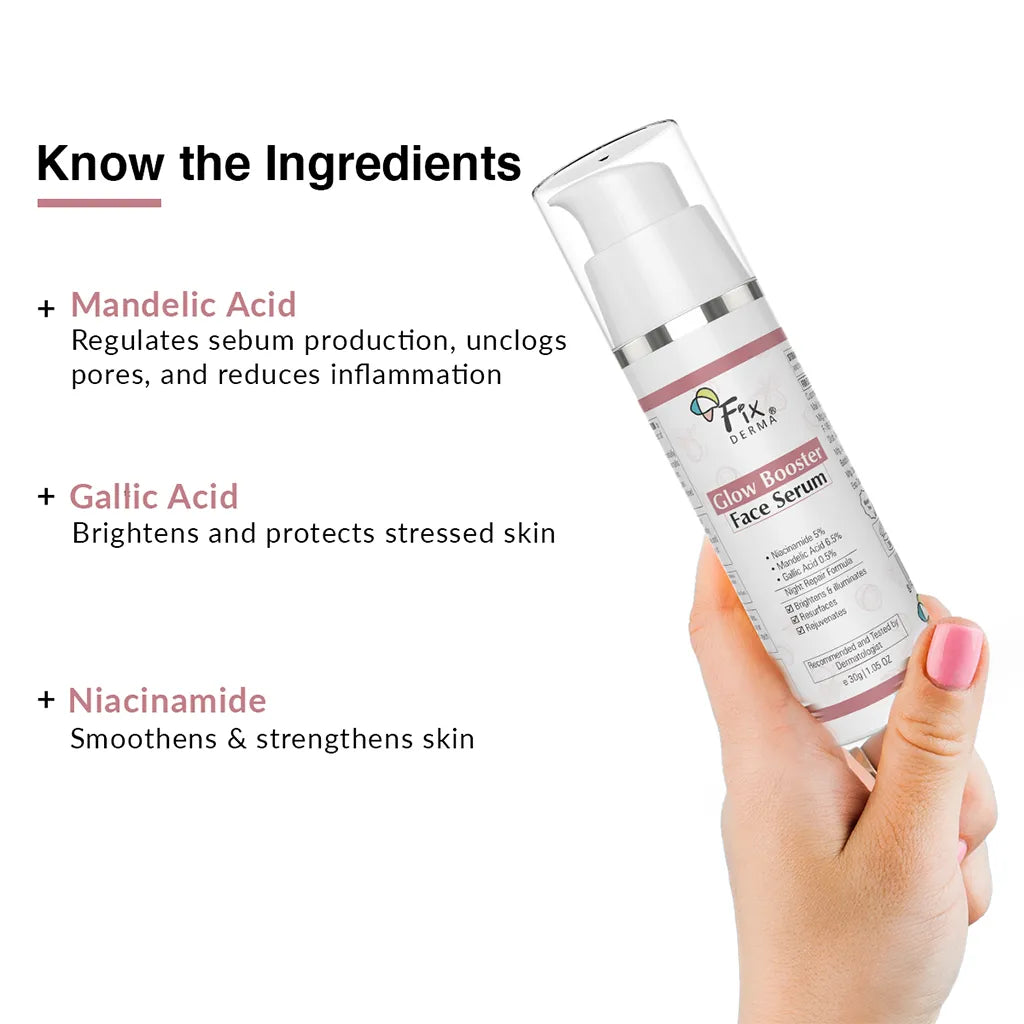 Fix Derma Glow Booster Face Serum | Skin Brightening Face Serum For Dull & Tired skin(30g).