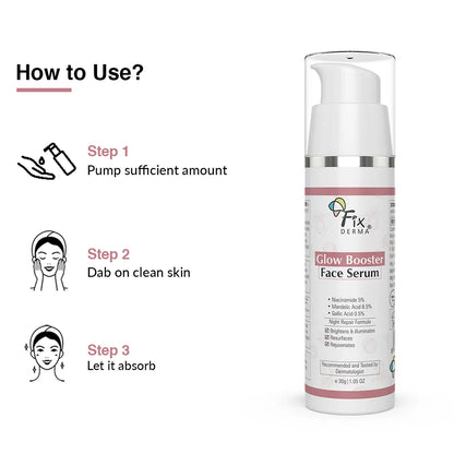 Fix Derma Glow Booster Face Serum | Skin Brightening Face Serum For Dull & Tired skin(30g).