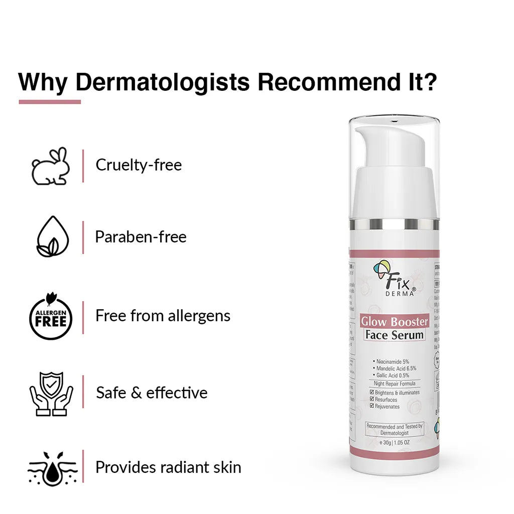 Fix Derma Glow Booster Face Serum | Skin Brightening Face Serum For Dull & Tired skin(30g).