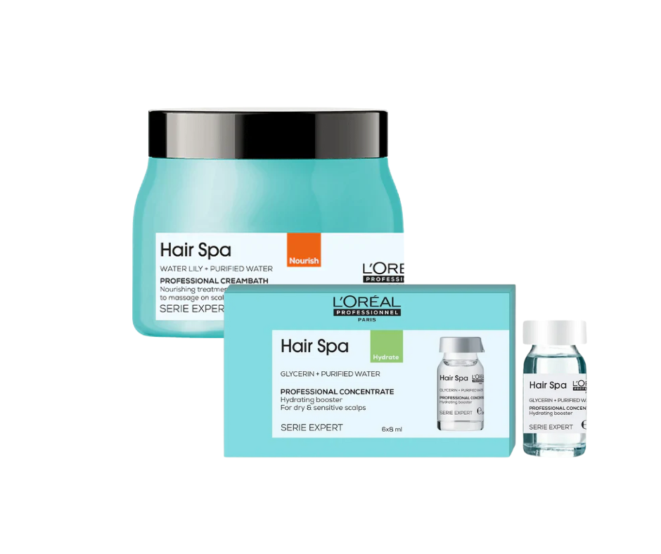 L'Oréal Professionnel Hair Spa Deep Nourishing Creambath (490 g) & Hydrating Concentrate 6x8ml Combo