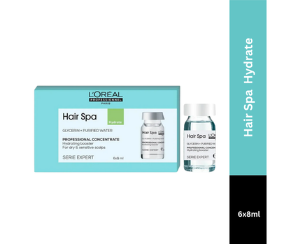L'Oréal Professionnel Hair Spa Deep Nourishing Creambath (490 g) & Hydrating Concentrate 6x8ml Combo