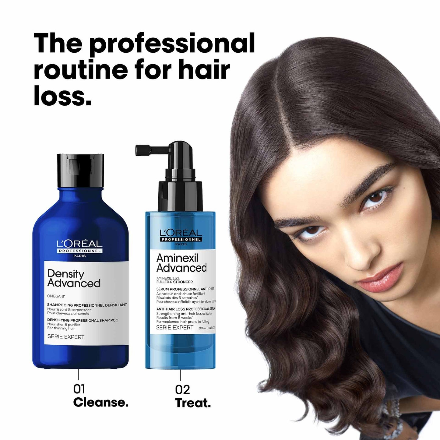 L'Oreal Professionnel Aminexil Advanced Anti-Hair Loss Activator, Leave-In Serum for Hair Loss (90ml)