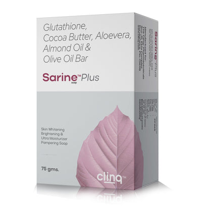 Clinq™ Sarine Plus Soap – Glutathione, Cocoa Butter, Aloe Vera, Almond Oil & Olive Oil Bar (75g)