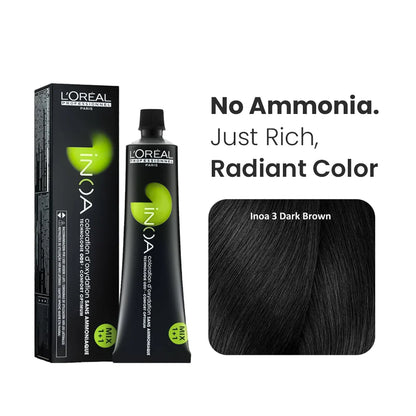 L’oreal Professionnel INOA Ammonia-free Permanent Hair Color –3 Tube (Dark Brown) 60G