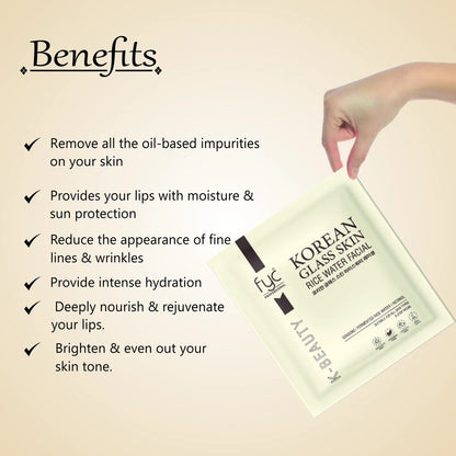 FYC PROFESSIONAL  Korean Glass Skin Rice Water Facial Kit - 5 Pouch