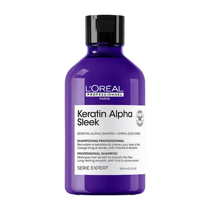 L'Oréal Professionnel Keratin Alpha Sleek Shampoo, Frizz Control and Smoothness for Frizzy Hair (300ml)