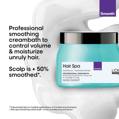 Loreal Professionnel Hair Spa Smooth Creambath (490g) & Anti- Dandruff Purifying Concentrate 8ML Combo