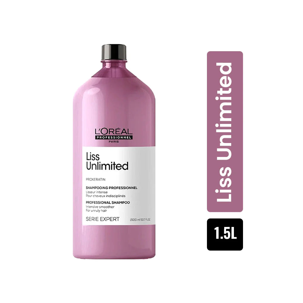 L'Oréal Professionnel Liss Unlimited Shampoo, Upto 96 hours of frizz control, With Pro-Keratin (1500ml)