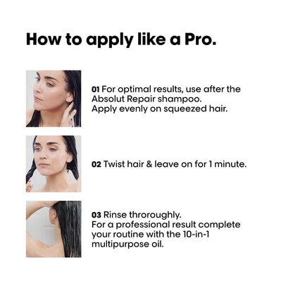 L'Oréal Professionnel Absolut Repair Mask For Dry and Damaged Hair With Protein & Omega-9. (490 G)