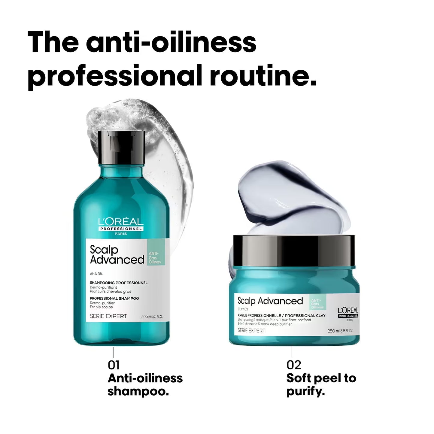 L'OREAL PROFESSIONNEL Scalp Advanced Anti-Oiliness 2-In-1 Deep Purifier Clay (250 ml)