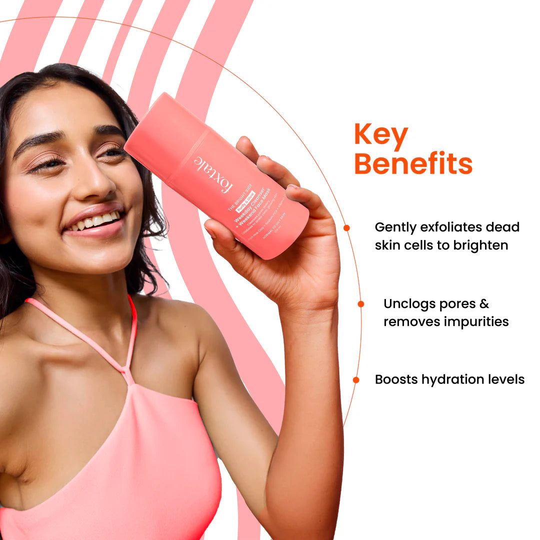 Foxtale Purify & Glow Cleanser + Mask With French Pink Clay & Sodium (100ml)