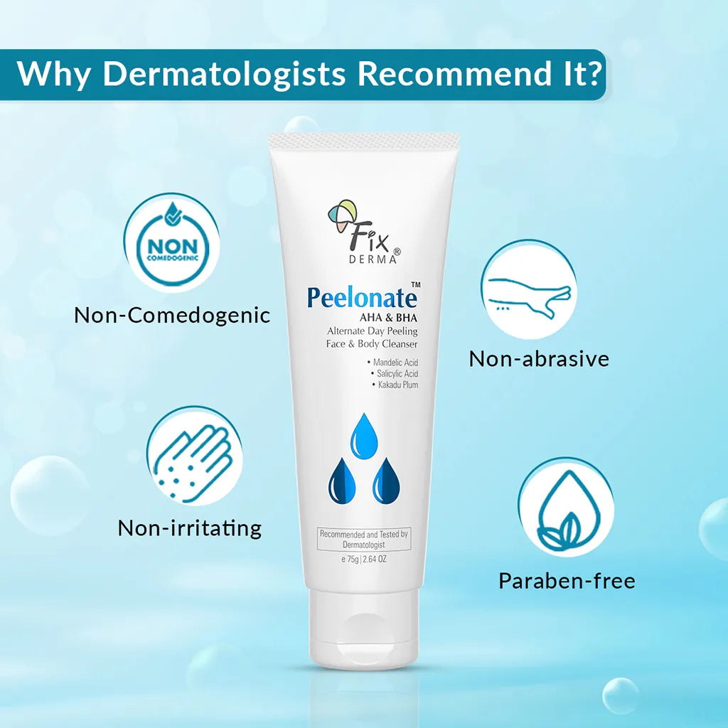 Fix Derma Peelonate AHA & BHA | AHA & BHA Powered Skin Exfoliator on Alternate Days(75g)