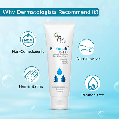 Fix Derma Peelonate AHA & BHA | AHA & BHA Powered Skin Exfoliator on Alternate Days(75g)