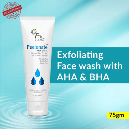 Fix Derma Peelonate AHA & BHA | AHA & BHA Powered Skin Exfoliator on Alternate Days(75g)