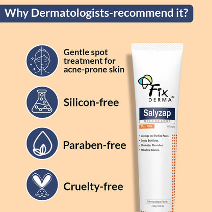 Fix Derma  Salyzap Day Time Gel  | A Step-Ahead Formulation for Acne-Prone Skin(20g)