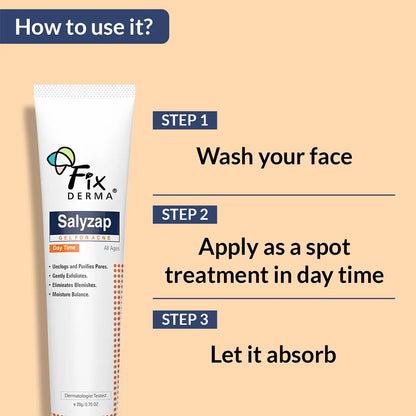 Fix Derma  Salyzap Day Time Gel  | A Step-Ahead Formulation for Acne-Prone Skin(20g)