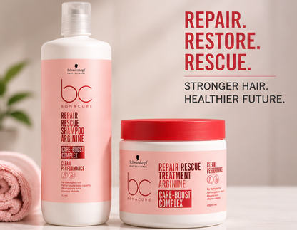 Schwarzkopf Professional Bonacure Repair Rescue Shampoo( 1000ml )& Treatment Mask(450ml) Combo