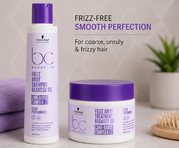 Schwarzkopf Professional Bonacure Frizz Away Shampoo(250ml) & Treatment mask (200ml) Combo