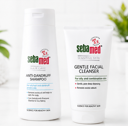 Sebamed Anti Dandruff Shampoo (200ml) & Gentle Facial Cleanser (150 ml) Combo