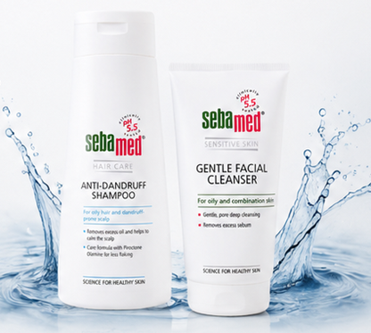 Sebamed Anti Dandruff Shampoo (200ml) & Gentle Facial Cleanser (150 ml) Combo