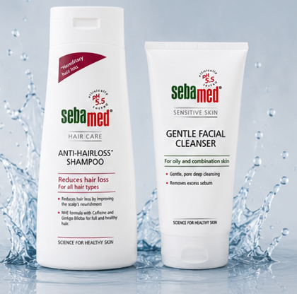 Sebamed Anti Hairloss Shampoo (200ml) & Gentle Facial Cleanser (150 ml) Combo