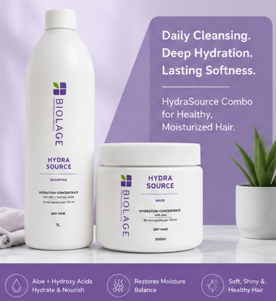 Biolage Hydrasource Hydrating Mask(500gm) & Shampoo for Dry Hair(1000ml) Combo
