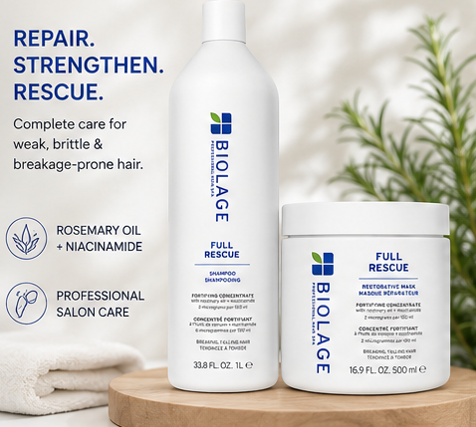 Biolage Full Rescue Anti-Breakage Shampoo(1000ml) & Restorative Mask (500ml) Combo