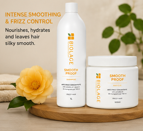 Biolage Smooth Proof Professional Shampoo(1000ml) & Masque (500ml) For Dry And Frizzy Hair Combo