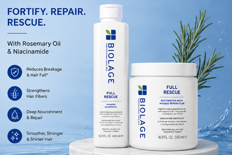 BIOLAGE Full Rescue Shampoo (400ml) & Restorative Mask (500ml) Combo