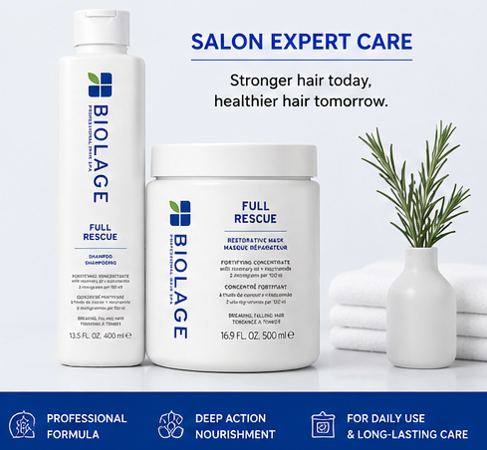 BIOLAGE Full Rescue Shampoo (400ml) & Restorative Mask (500ml) Combo