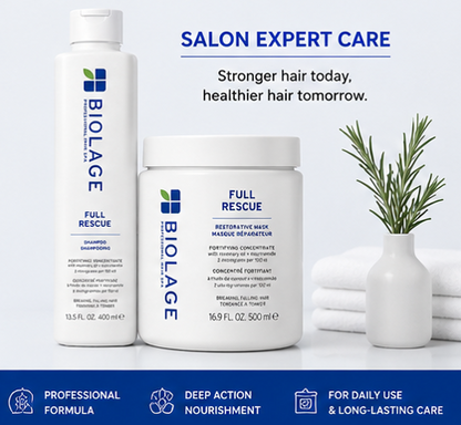 BIOLAGE Full Rescue Shampoo (400ml) & Restorative Mask (500ml) Combo