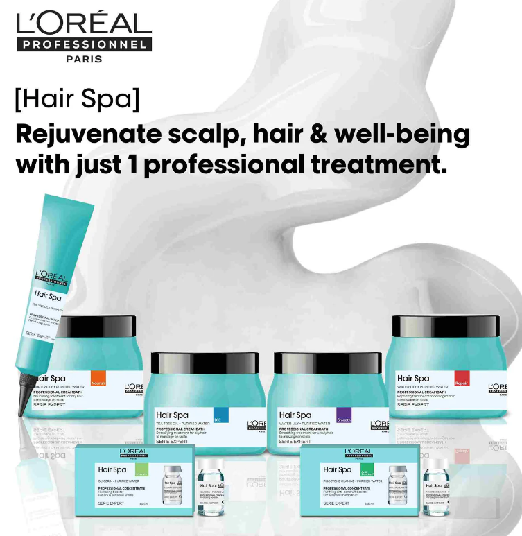 L'Oreal Professionnel Paris Hair Spa Repair Creambath, 490g and Purifying Concentrate Anti-Dandruff, 6x8ml – Combo