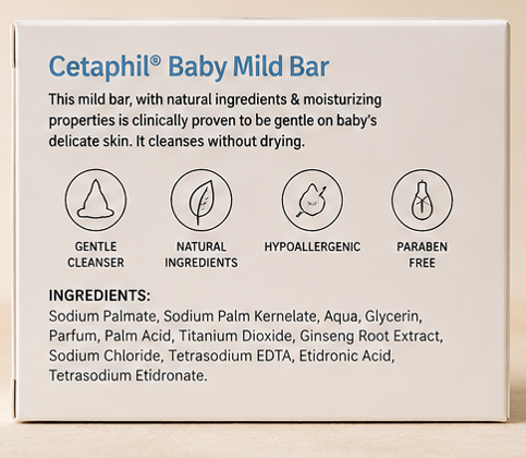 Cetaphil Baby Mild Cleansing Bar for Newborns & Babies (300gm)