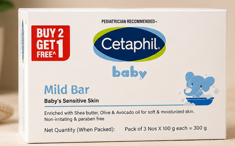 Cetaphil Baby Mild Cleansing Bar for Newborns & Babies (300gm)