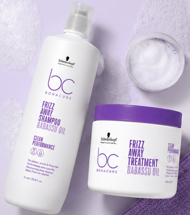 Schwarzkopf Professional Bonacure Frizz Away Shampoo(1000ml) & Treatment Mask (450ml) Combo