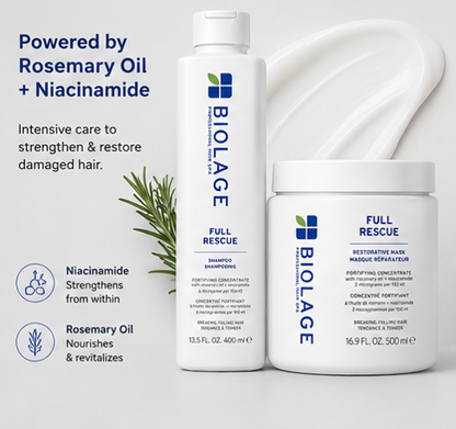 BIOLAGE Full Rescue Shampoo (400ml) & Restorative Mask (500ml) Combo