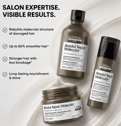 L'Oréal Professionnel Absolut Repair Molecular Sulfate-Free Shampoo & Mask & Deep Repairing Cream Combo
